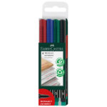 Pennarello Multimark universale con gomma - astuccio 4 colori - punta superfine 0,4 mm - Faber-Castell