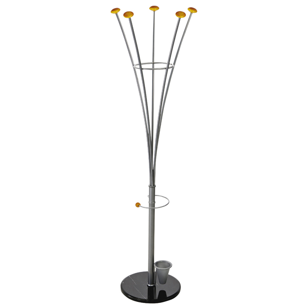 MD_47389 Appendiabiti - con portaombrelli - 5 pomelli - 188 x 38 cm - argento - Alco - immagine 1