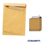Busta a sacco Monodex - soffietti laterali - fondo quadro - strip adesivo - 30 x 40 x 4 cm - 120 gr - avana - Blasetti - conf. 250 pezzi