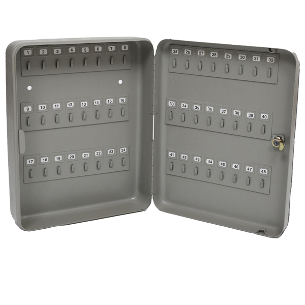 MD_47854 Cassetta portachiavi da muro - 30 x 24 x 7 cm - 48 posti - grigio antracite - Metalplus - immagine 1