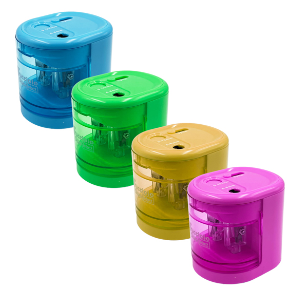 MD_47890 Temperamatite elettrico 4306 con contenitore - 2 fori - colori assortiti - Lebez - immagine 1
