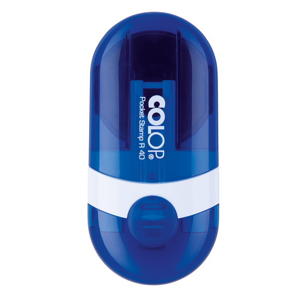 MD_48006 Timbro Pocket Stamp R40 - diametro 40 mm - 5 righe - autoinchiostrante - blu - Colop - immagine 1