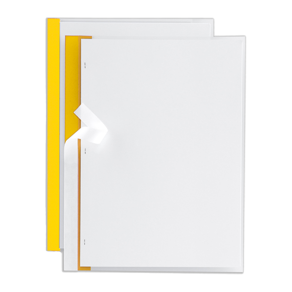 MD_48069 Cartellina per rilegatura Poli 200 - A4 - PP - trasparente buccia - dorso giallo - Sei Rota - conf. 10 pezzi - immagine 1