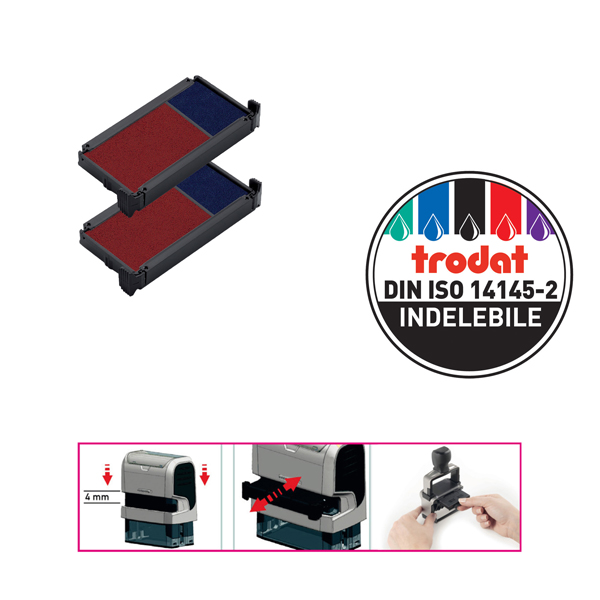 MD_48083 Tamponi 6/4912-2 - blu/rosso - Trodat - Blister 2 pezzi - immagine 1