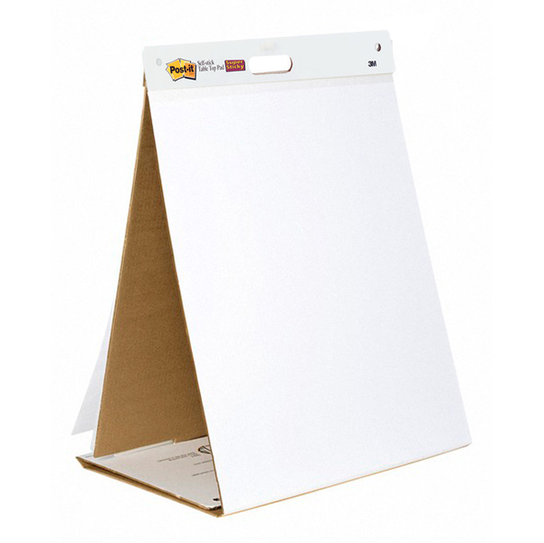 MD_48287 Blocco/Lavagna da tavolo Super Sticky autoportante - 563R - 20 fogli in carta riciclata - 58,4 x 50,8 cm - bianco - Post-it - immagine 1