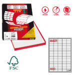 Etichette adesive A/401 - in carta - permanenti - 37 x 14 mm - 100 et/fg - 100 fogli - bianco - angoli tondi - Markin