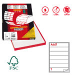 Etichette adesive A/467 - in carta - permanenti - 190 x 38 mm - 7 et/fg - 100 fogli - bianco - angoli tondi - Markin