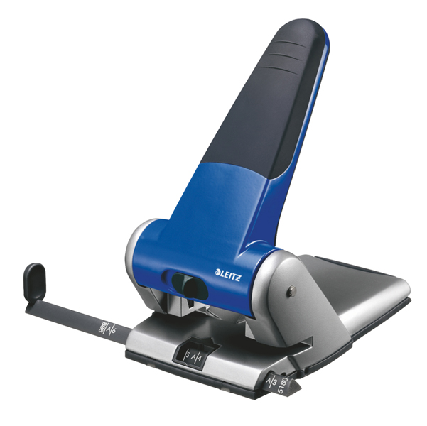 MD_49714 Perforatore 5180 - passo 8 cm - max 65 fogli - 2 fori - blu - Leitz - immagine 1