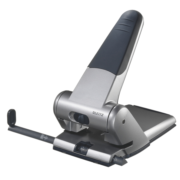 MD_49715 Perforatore 5180 - passo 8 cm - max 65 fogli - 2 fori - argento - Leitz - immagine 1