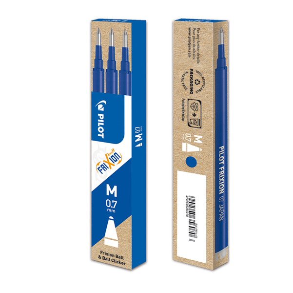 MD_49897 Refill a sfera Frixionball - punta 0,7mm - blu - Pilot - conf. 3 pezzi - immagine 1