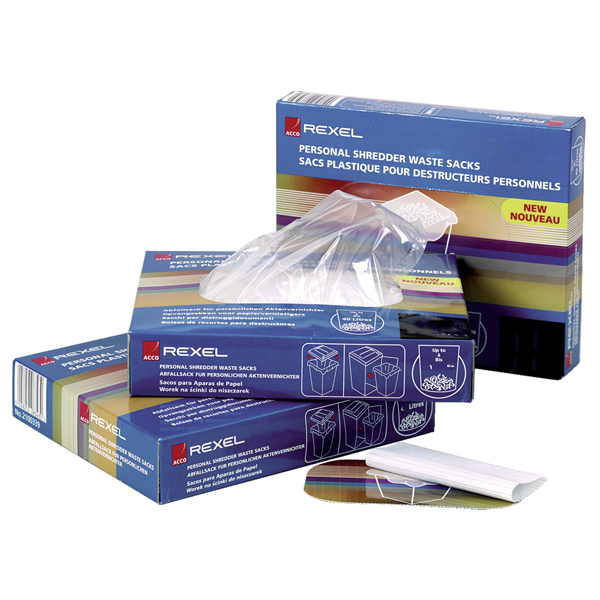 MD_50170 Sacchi per distruggidocumenti AS1000 - fino a 115 L - PPL - Rexel - conf. 100 pezzi - immagine 1