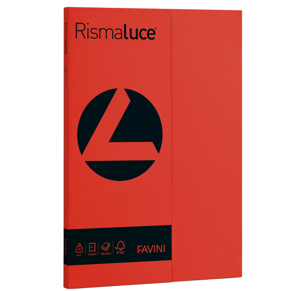 MD_50566 Carta Rismaluce Small - A4 - 90 gr - rosso scarlatto 61 - Favini - conf. 100 fogli - immagine 1