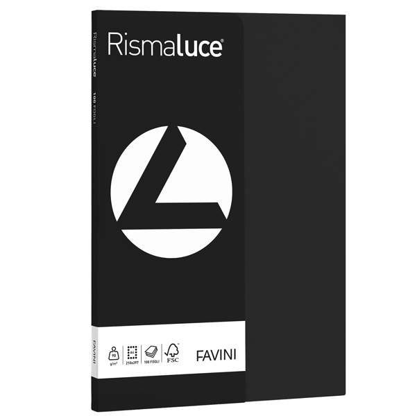 MD_50572 Carta Rismaluce Small - A4 - 90 gr - nero 63 - Favini - conf. 100 fogli - immagine 1