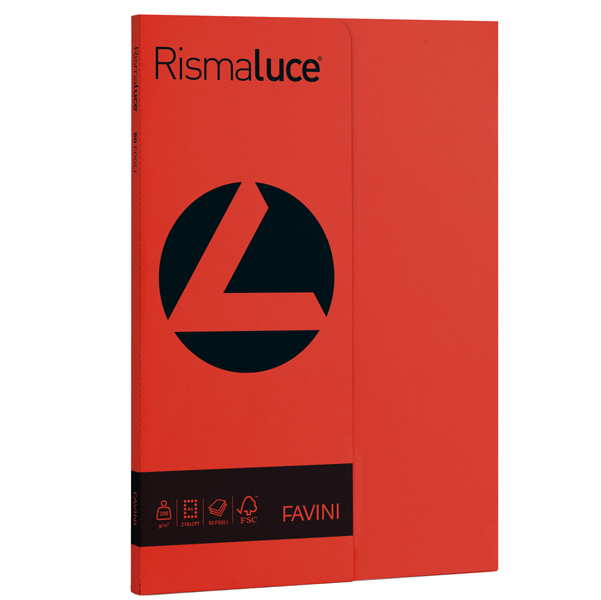 MD_50577 Carta Rismaluce Small - A4 - 200 gr - scarlatto 61 - Favini - conf. 50 fogli - immagine 1