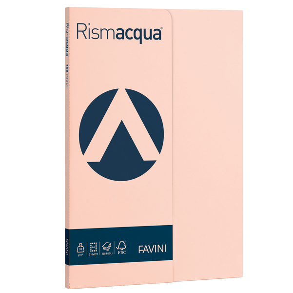 MD_50592 Carta Rismacqua Small - A4 - 90 gr - salmone 05 - Favini - conf. 100 fogli - immagine 1