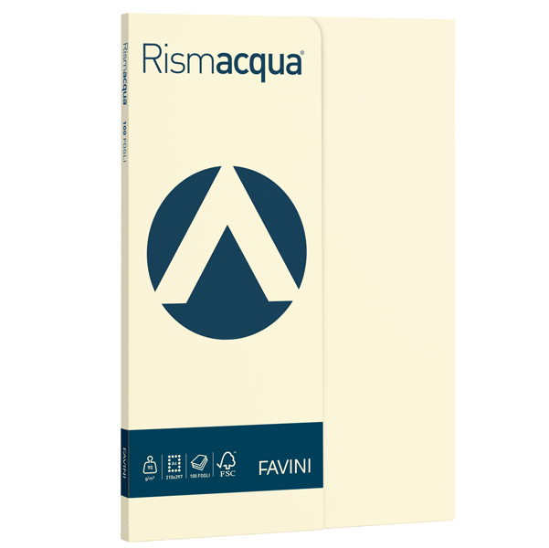 MD_50593 Carta Rismacqua Small - A4 - 90 gr - avorio 110 - Favini - conf. 100 fogli - immagine 1