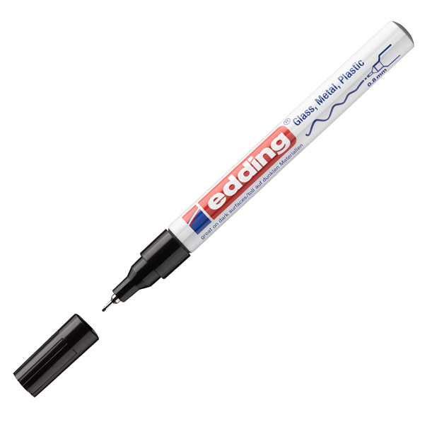 MD_51218 Marcatore permanente a vernice 780 - punta tonda extra fine - 0,8 mm - nero - Edding - immagine 1