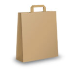 Shopper - maniglie piattina - 26 x 11 x 35 cm - carta kraft - avana - Mainetti Bags - conf. 25 pezzi