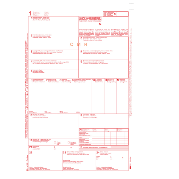 MD_51875 C.M.R. lettera vettura internazionale - 5 copie snap - 29,7 x 21cm - 50 fogli - Edipro - immagine 1