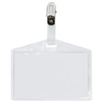 Portanome Pass 3P - clip in metallo - senza cartoncino - 9,5 x 6 cm - PP - buccia - Sei Rota - conf. 100 pezzi