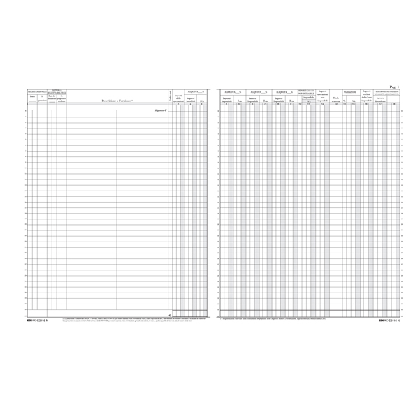 MD_51994 Registro Iva acquisti - 31 x 24,5cm - 22pg - numerate - Edipro - immagine 1