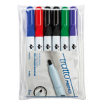 Pennarello Tratto Memo - a secco - per lavagne cancellabili - punta conica - tratto 2,5mm - astuccio 6 colori - Tratto