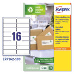 Etichette adesive - in carta riciclata - permanenti - 99,1 x 33,9 mm - 16 et/fg - 100 fogli - bianco - Avery