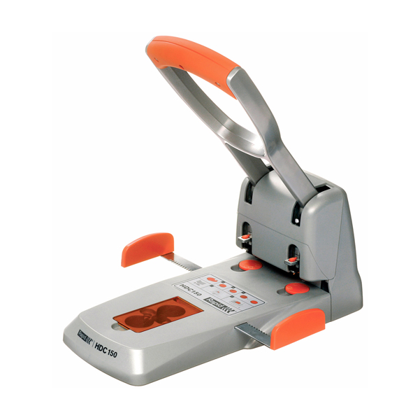 MD_53164 Perforatore HDC150 - max 150 fogli - 2 fori - passo 8 cm - grigio/arancio - Rapid - immagine 1