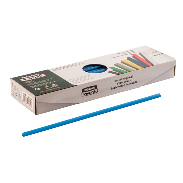 MD_53394 Dorsetti tondi per rilegatura - 6 mm - blu - Fellowes - scatola 50 pezzi - immagine 1