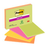 Blocco foglietti Post-it Super Sticky Meeting Notes - 6445-SSP - 152 x 101 mm - rosa/verde neon - 45 fogli - Post-it