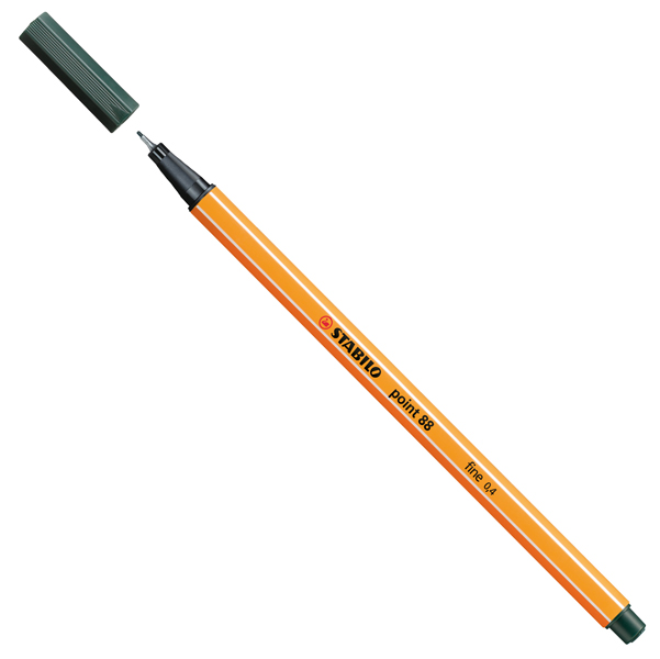 MD_56426 Fineliner Point 88 - tratto 0,4 mm - verde oliva 63 - Stabilo - immagine 1