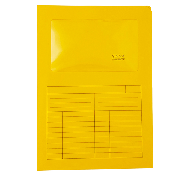 MD_56626 Cartellina a L con finestra Sintex - 120 gr - A4 - arancio - Blasetti - conf. 50 pezzi - immagine 1