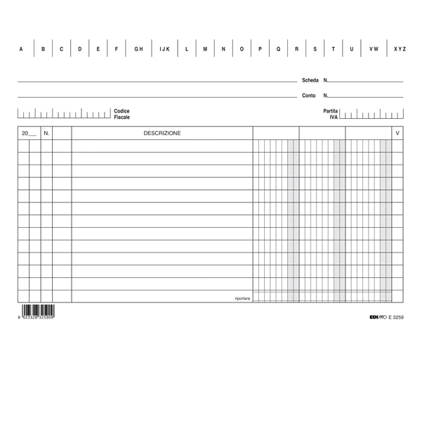 MD_56802 Schede - 3 colonne - 15 x 21 cm orizzontale - Edipro - conf. 100 pezzi - immagine 1