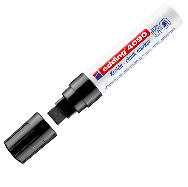 MD_56804 Marcatore a gesso liquido 4090 - punta scalpello - da 4 a 15mm - nero - Edding - immagine 1