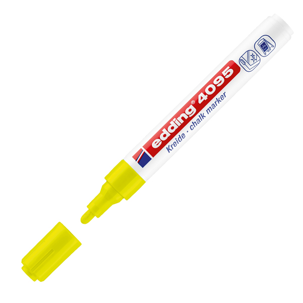 MD_56808 Marcatore a gesso liquido 4095 - punta tonda - da 2 a 3mm - giallo fluo - Edding - immagine 1