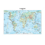 Carta geografica Mondo - scolastica - plastificata - 29,7 x 42 cm - Belletti