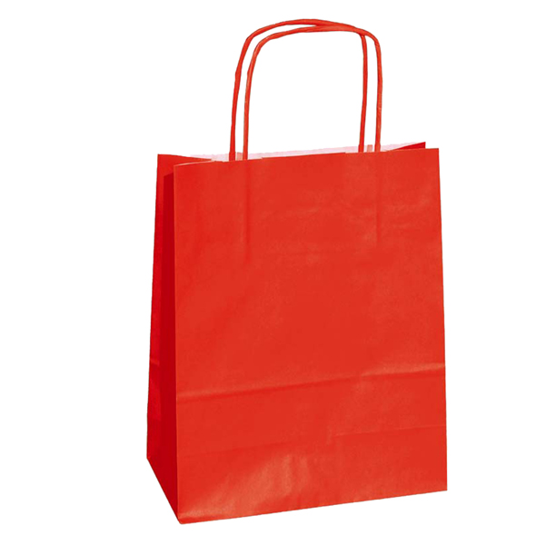 MD_57088 Shopper Twisted - maniglie cordino - 45 x 15 x 50 cm - carta kraft - rosso - Mainetti Bags - conf. 25 pezzi - immagine 1