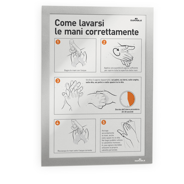MD_57341 Cornice espositiva Duraframe - A4 - 21 x 29,7 cm - silver - Durable - immagine 1