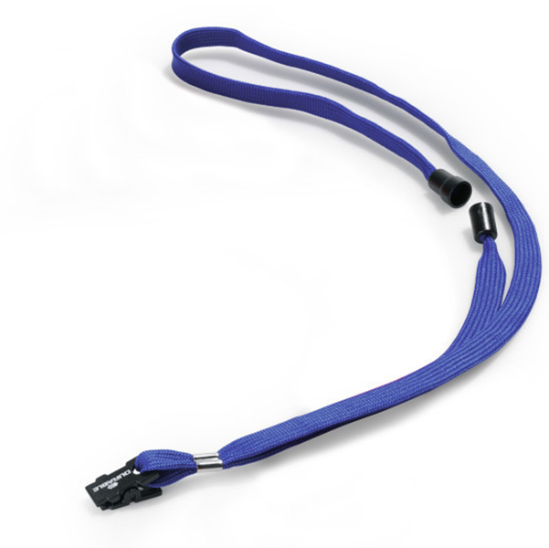 MD_57362 Cordoncino per portabadge - 44 x 1 cm - tessuto - blu - Durable - conf. 10 pezzi - immagine 1