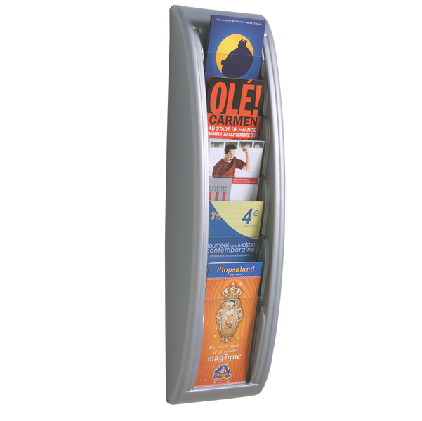 MD_57623 Espositore da parete Quick Fit System - 5 tasche A5 - grigio - Paperflow - immagine 1