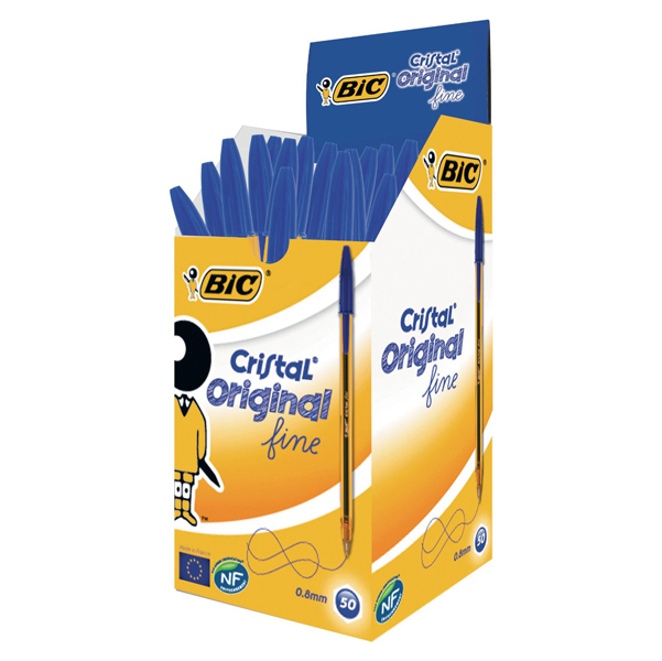 MD_57677 Penna sfera Cristal - punta fine 0,8 mm - blu - Bic - conf. 50 pezzi - immagine 1