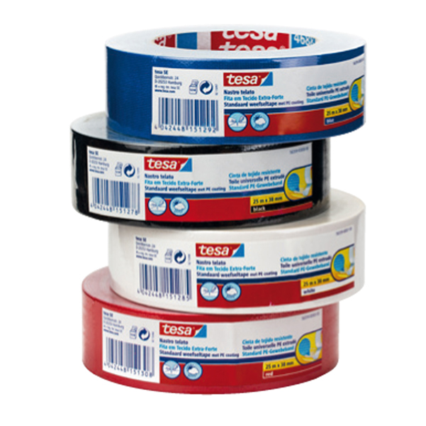MD_57805 Nastro adesivo telato - 38 mm x 25 m - tela plastificata - nero - Tesa - immagine 1