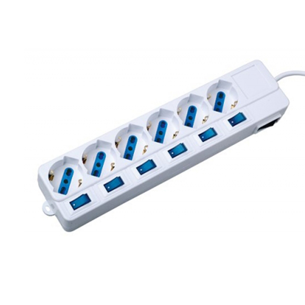 MD_57916 Presa multipla - 6 prese multistandard con interruttore singolo - MKC - immagine 1
