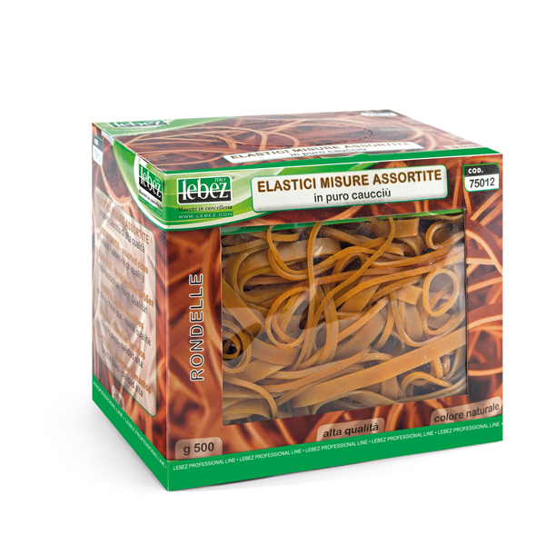MD_57980 Elastici - misure assortite - 500 gr - caucciù - avana - Lebez - immagine 1
