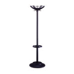 Appendiabiti - con portaombrelli - 5 posti - 168 x 46 cm - nero - Unisit