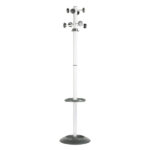 Appendiabiti Totem - con portaombrelli - 8 posti - 175 x 39 cm - grigio/nero - Unisit