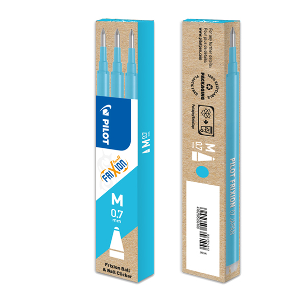 MD_58731 Refill a sfera Frixionball - punta 0,7mm - azzurro - Pilot - conf. 3 pezzi - immagine 1