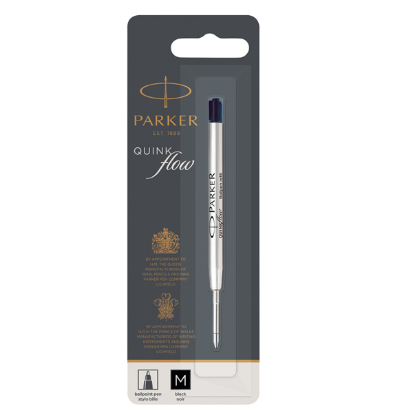 MD_60601 Refill sfera QuinkFlow - punta media - metallo - nero - Parker - immagine 1