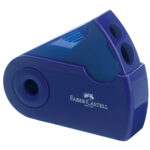 Temperamatite Sleeve con contenitore - 2 fori - con serbatoio - 70x34x20mm - rosso e blu assortiti - Faber-Castell
