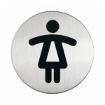Pittogramma adesivo - WC donne - diametro 8,3 cm - acciaio - Durable